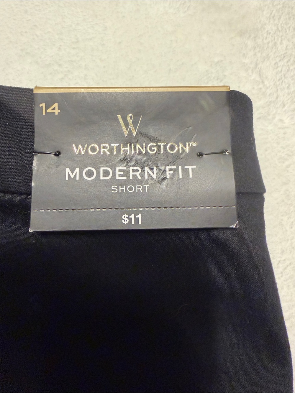 Worthington Black High-Waist Modern Fit Shorts